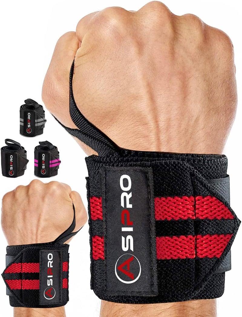 ASIPRO Wrist Wraps for Weightlifting 18" Wrist Straps for Weightlifting Weight Lifting Wrist Wraps for Men & Women, Muñequeras para Gym Wrist Support for Working Out, Gym Wrist Wraps for Powerlifting - Image 1